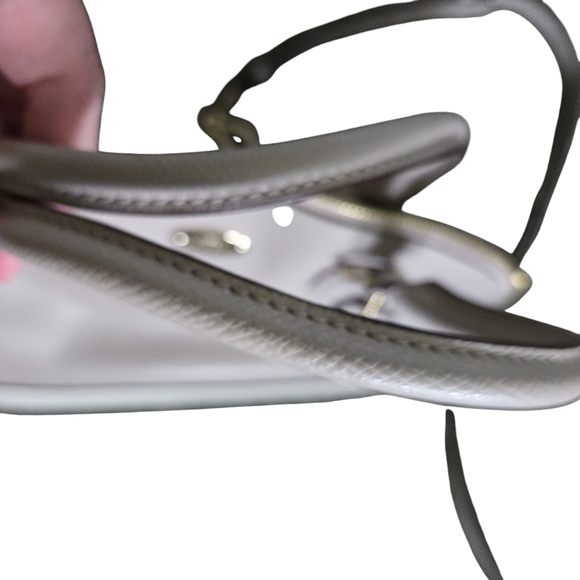 Coach Cora Domed Satchel Purse Leather Tote Grey Birch Chalk Bicolor - Picture 8 of 9